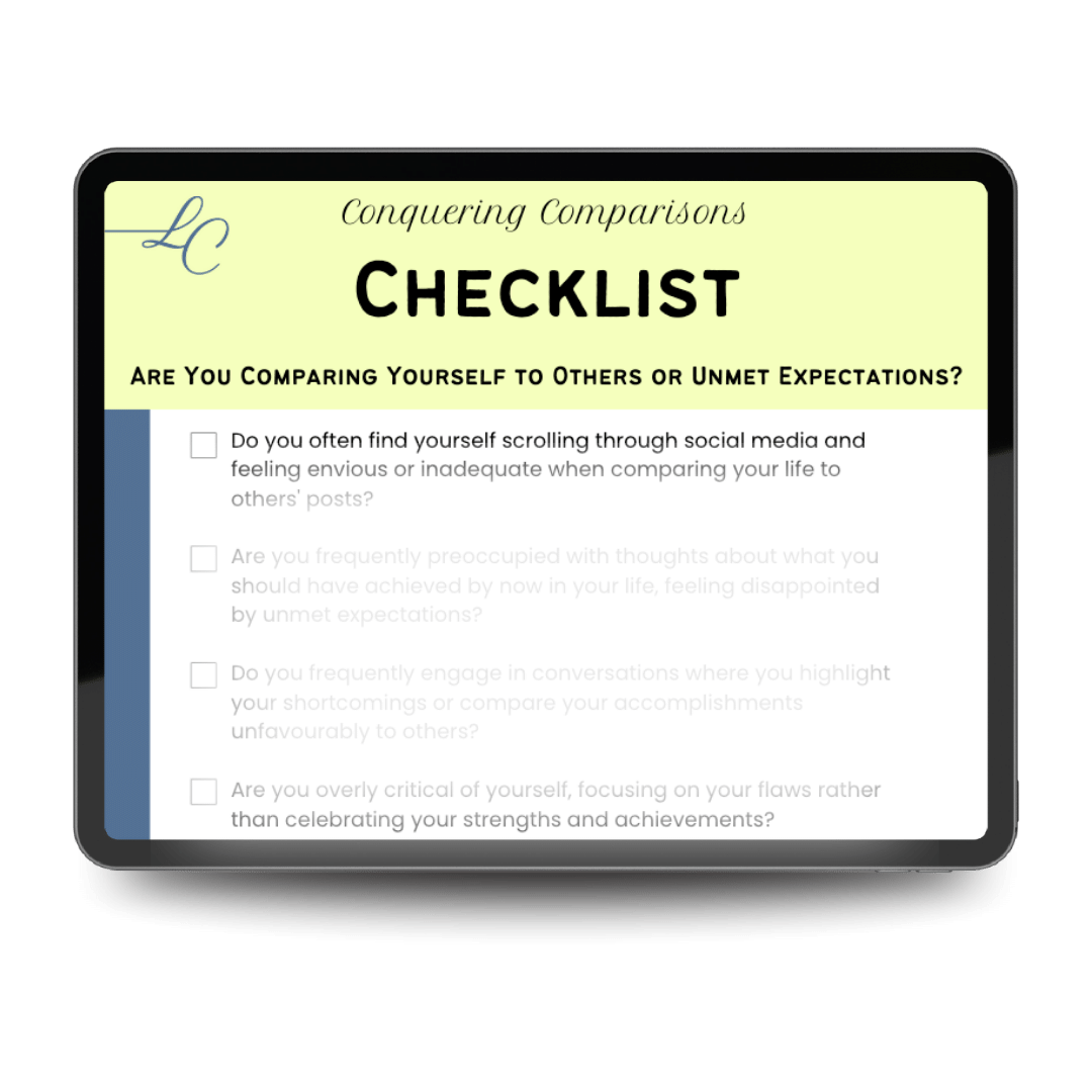 checklist Conquering Comparisons @ LucindaCurran.com